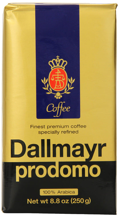 Dallmayr Gourmet Coffee, Prodomo (Ground), 8.8-Ounce Vacuum Packs (Pack of 3)