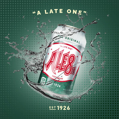 Ale 8 One Ginger Ale Soda with a Caffeine Kick & Hint of Citrus - The Original Flavor - 12 Pack, Case of 12 Oz Cans - Ginger Soft Drink, Pack of 12