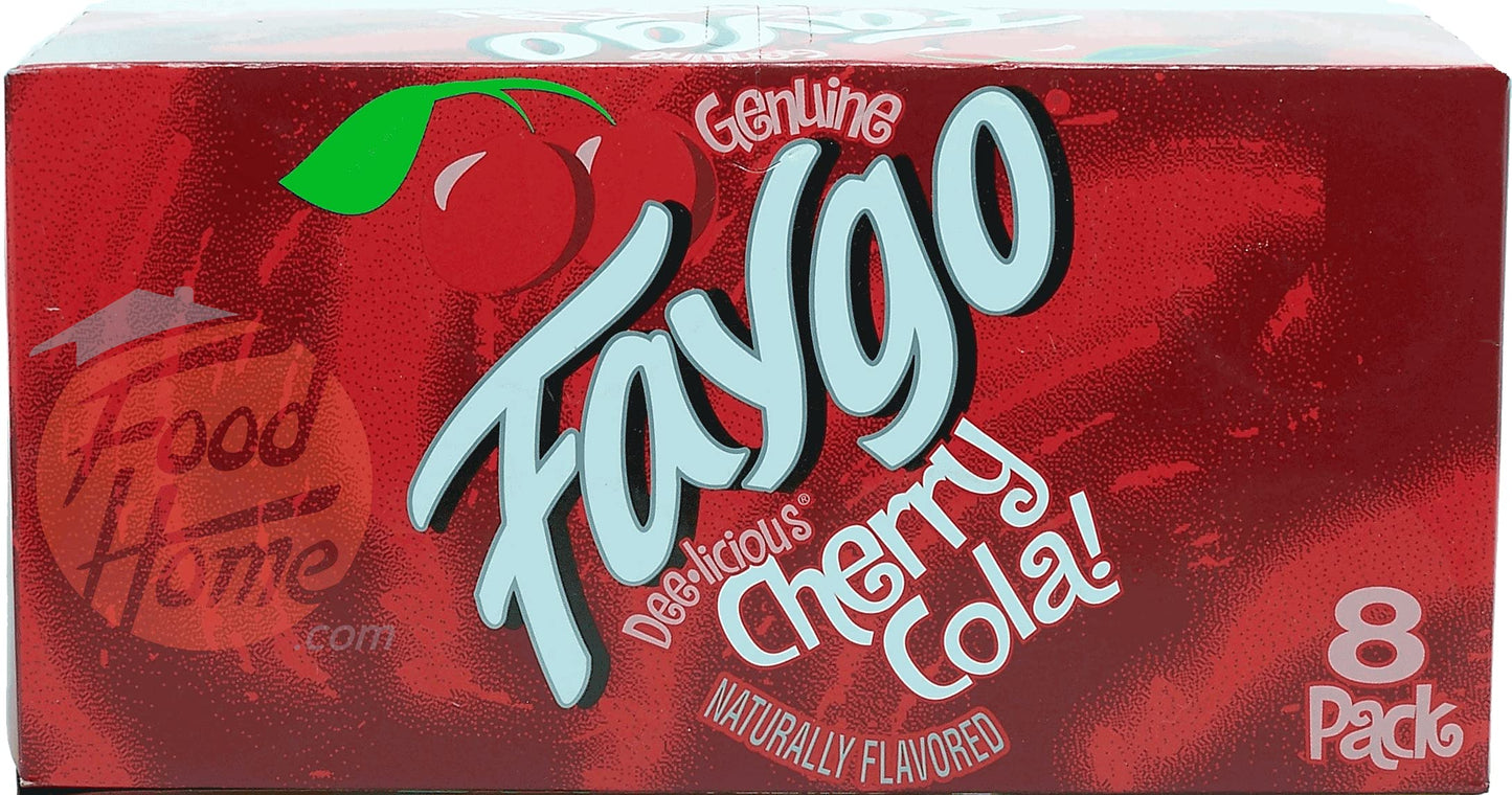 Faygo Cherry Cola! flavor soda pop. 8-pack 12-fl. oz. cans in box (1)