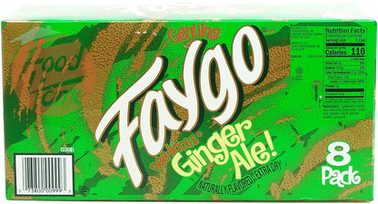 Faygo Ginger Ale! flavored soda pop. 8-pack 12-fl. oz. cans in box (1)