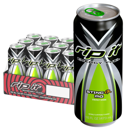 Rip It Energy Drink | G-Force | Grape Flavor | 12-Pack (16oz Cans) | 160mg Caffeine | Smooth Finish | Ignite Focus | Hardcore Energy That Rips!