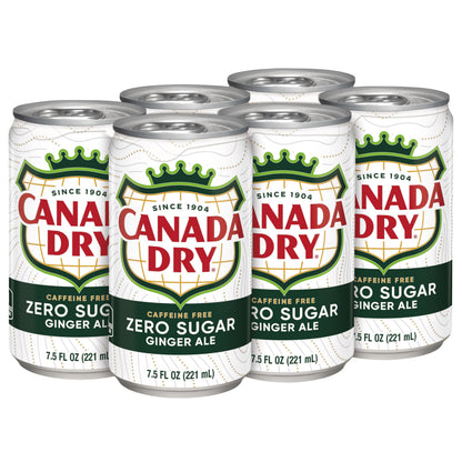 Diet Canada Dry Ginger Ale Soda, 7.5 Fl Oz Cans, 6 Pack
