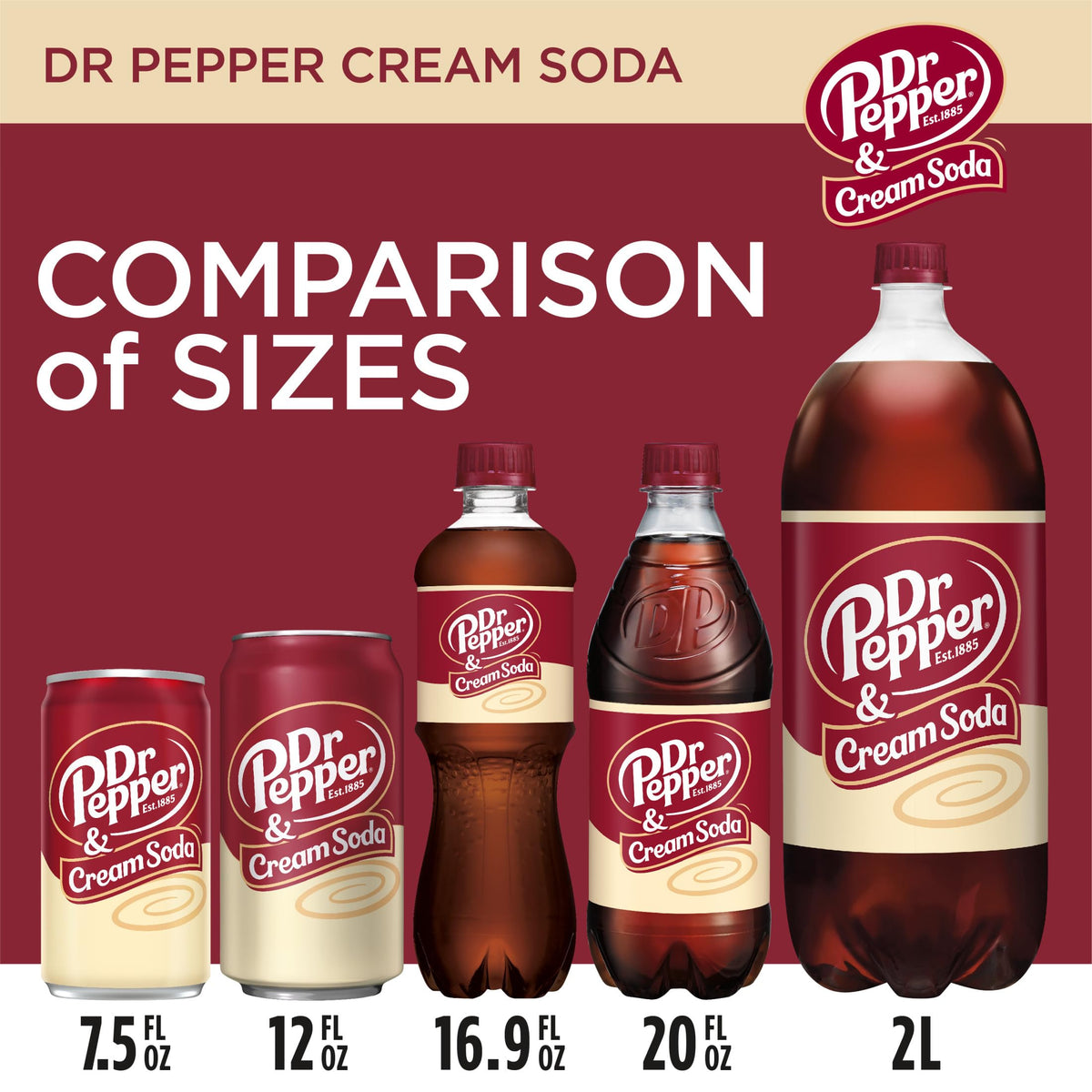dr pepper cream soda 16.9 oz 12 bottles total 202 fl oz
