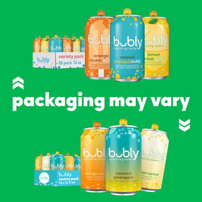 bubly Sparkling Water, Citrus Variety Pack, Zero Sugar & Zero Calories, Seltzer Water, 12 Fl Oz Cans (Pack of 18)