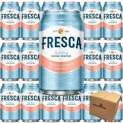 WESTERNMBY Fresca Peach Citrus Soda Cans, 12 fl oz, 18 Cans, Total: 216.0 Fl Oz