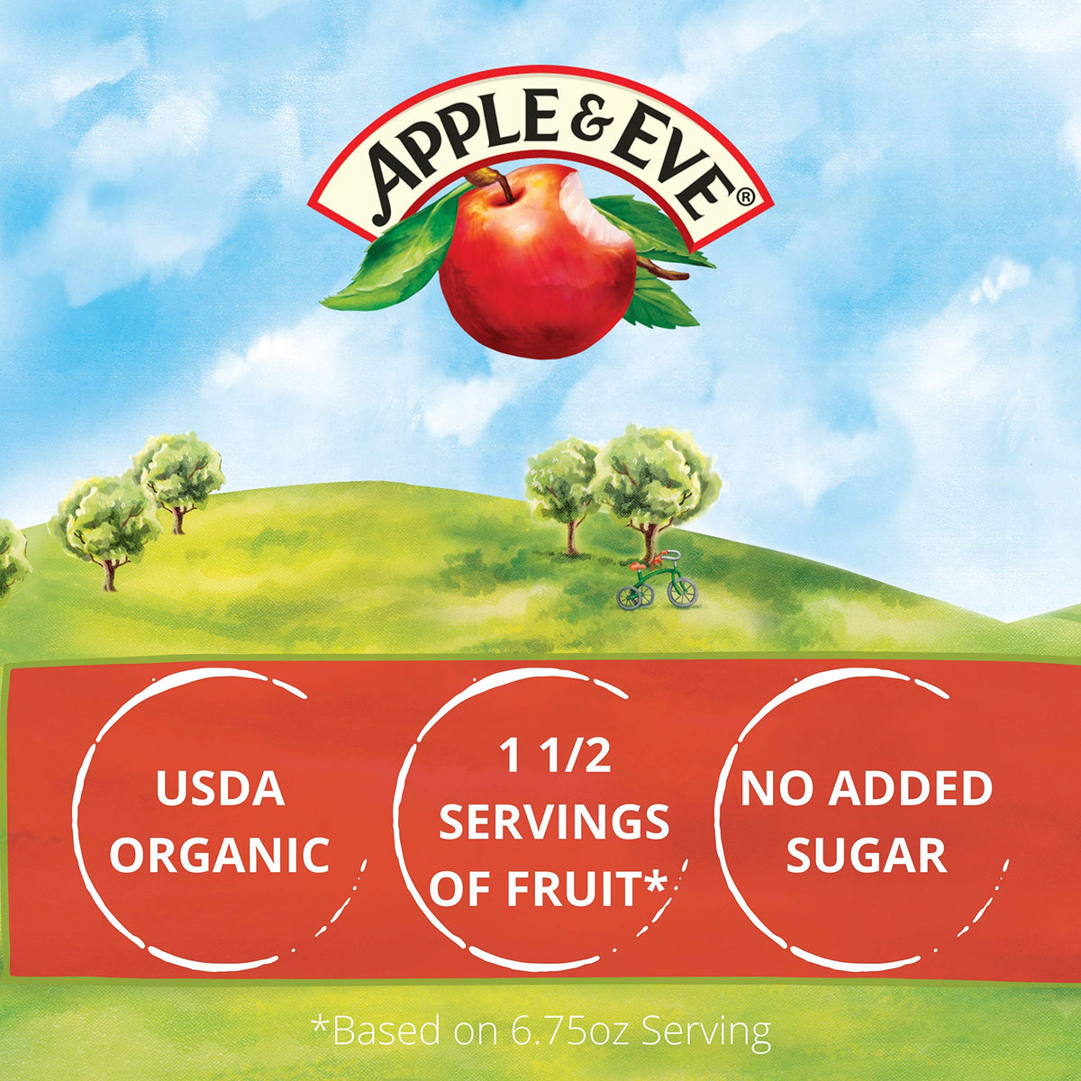 Apple & Eve Organics Apple Juice, 6.75 Fluid-oz, 40 Count