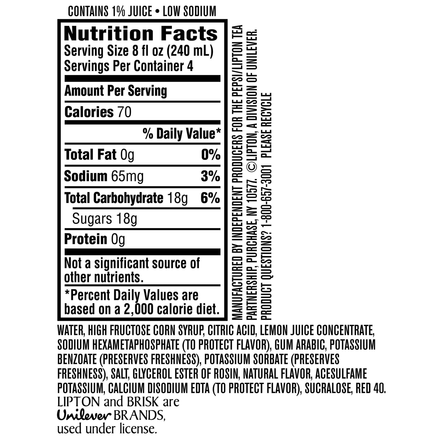 Brisk Pink Lemonade Juice Drink 1Liters (Pack of 8)