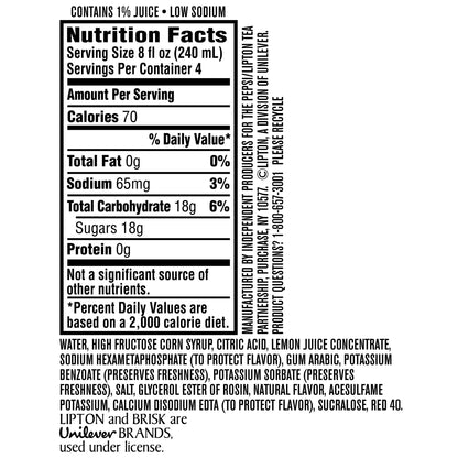 Brisk Pink Lemonade Juice Drink 1Liters (Pack of 8)