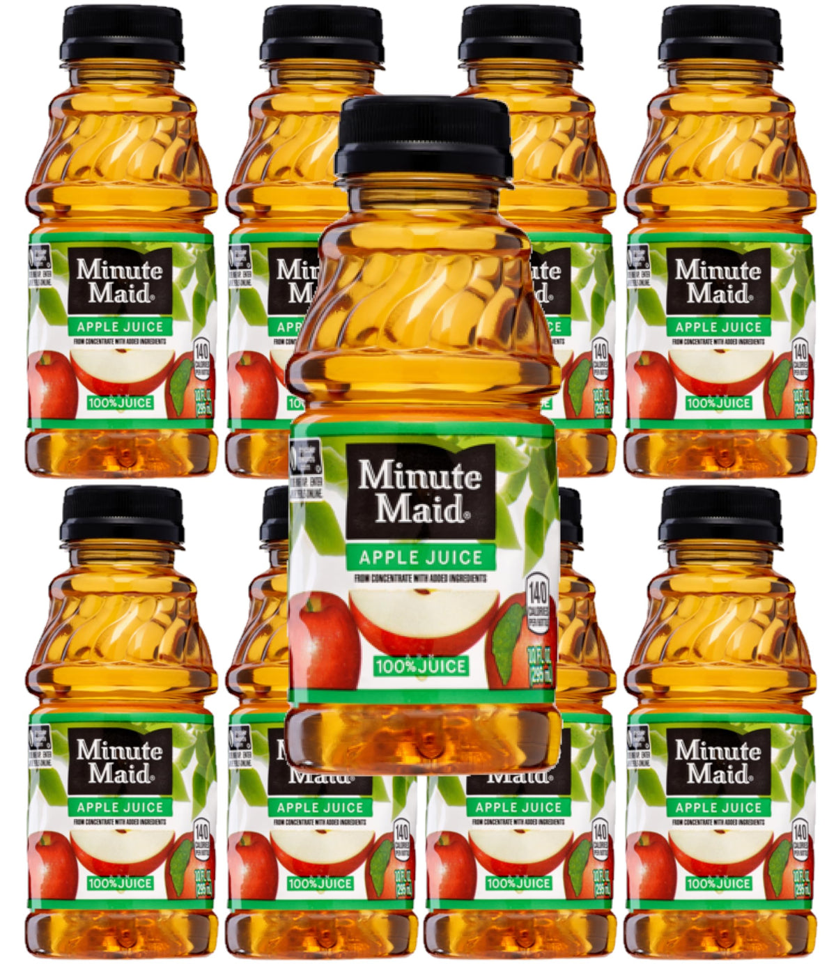 Minute Maid Fruit Juice, 10oz Bottles, Pack of 8 (Apple Juice) with Bay Area Marketplace Napkins