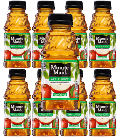 Minute Maid Fruit Juice, 10oz Bottles, Pack of 8 (Apple Juice) with Bay Area Marketplace Napkins