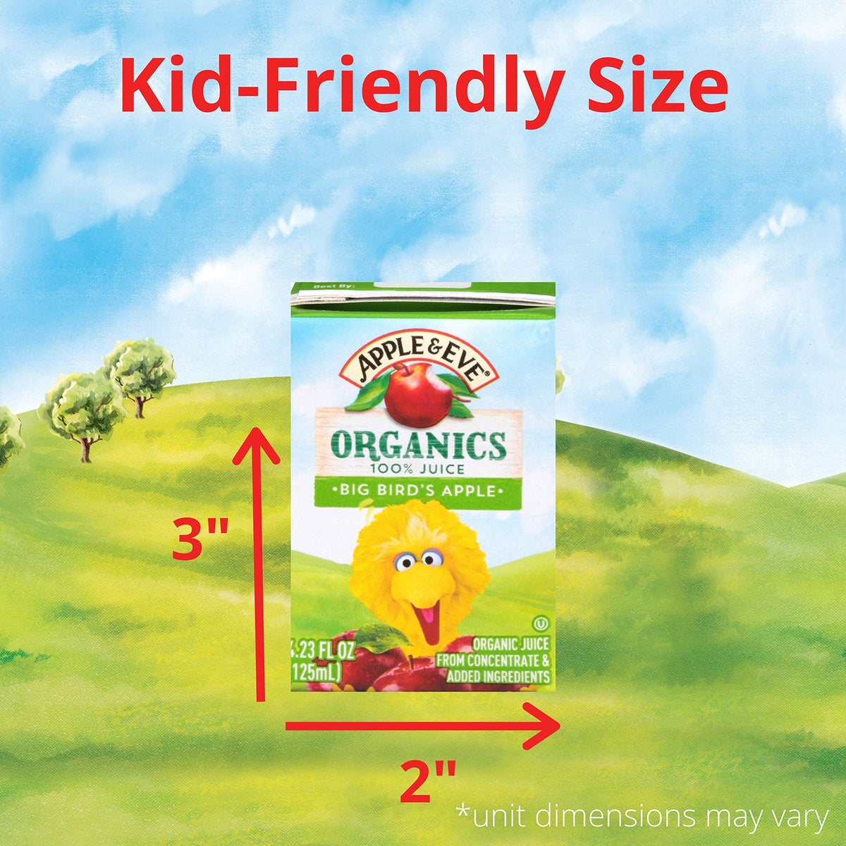 Apple & Eve Sesame Street Organics, Big Bird's Apple Juice, 4.23 Fluid oz, 40 count