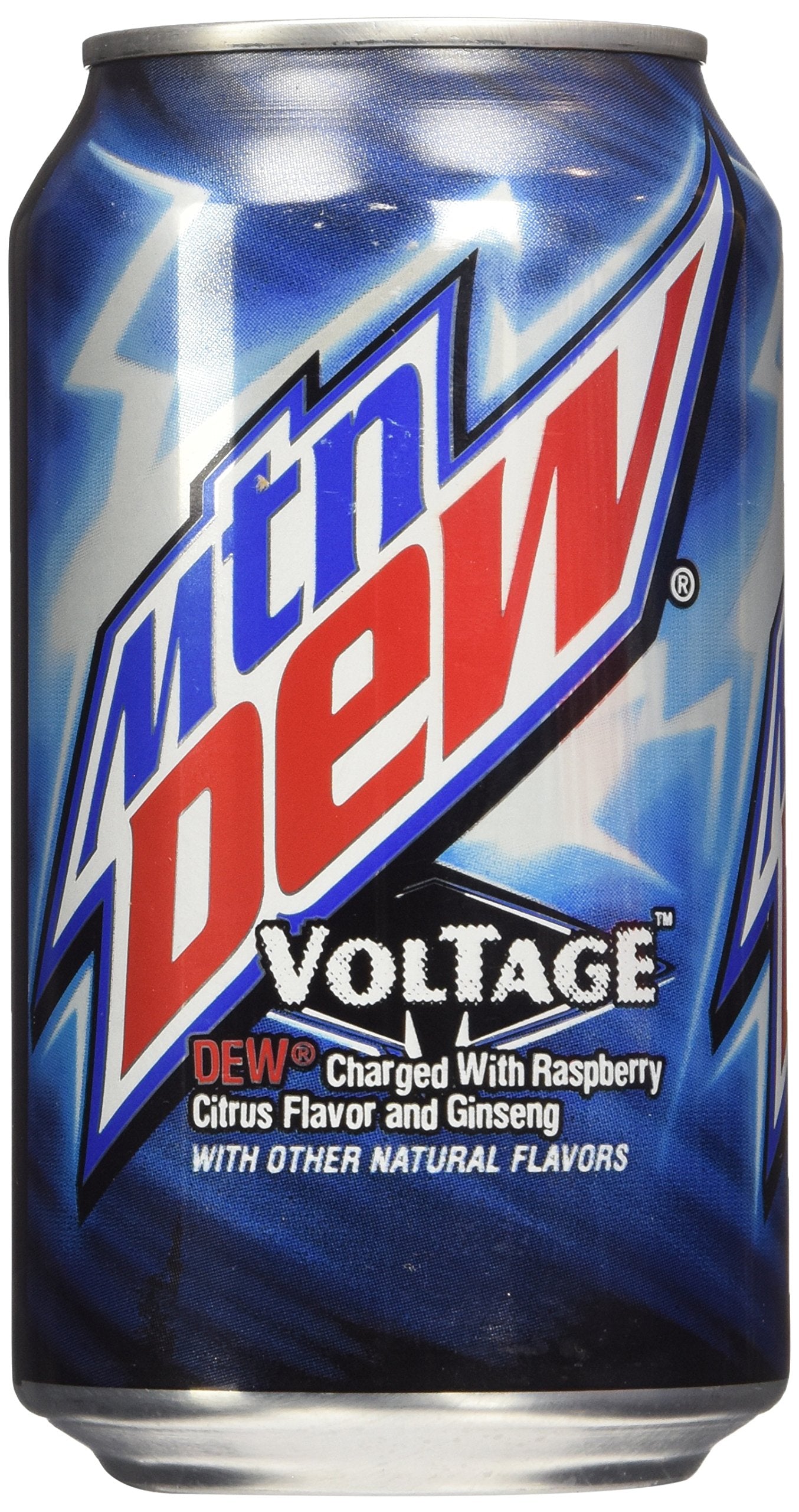 Mountain Dew Voltage Raspberry Ginseng Citrus Soda, 12 Ounce (12 Cans)