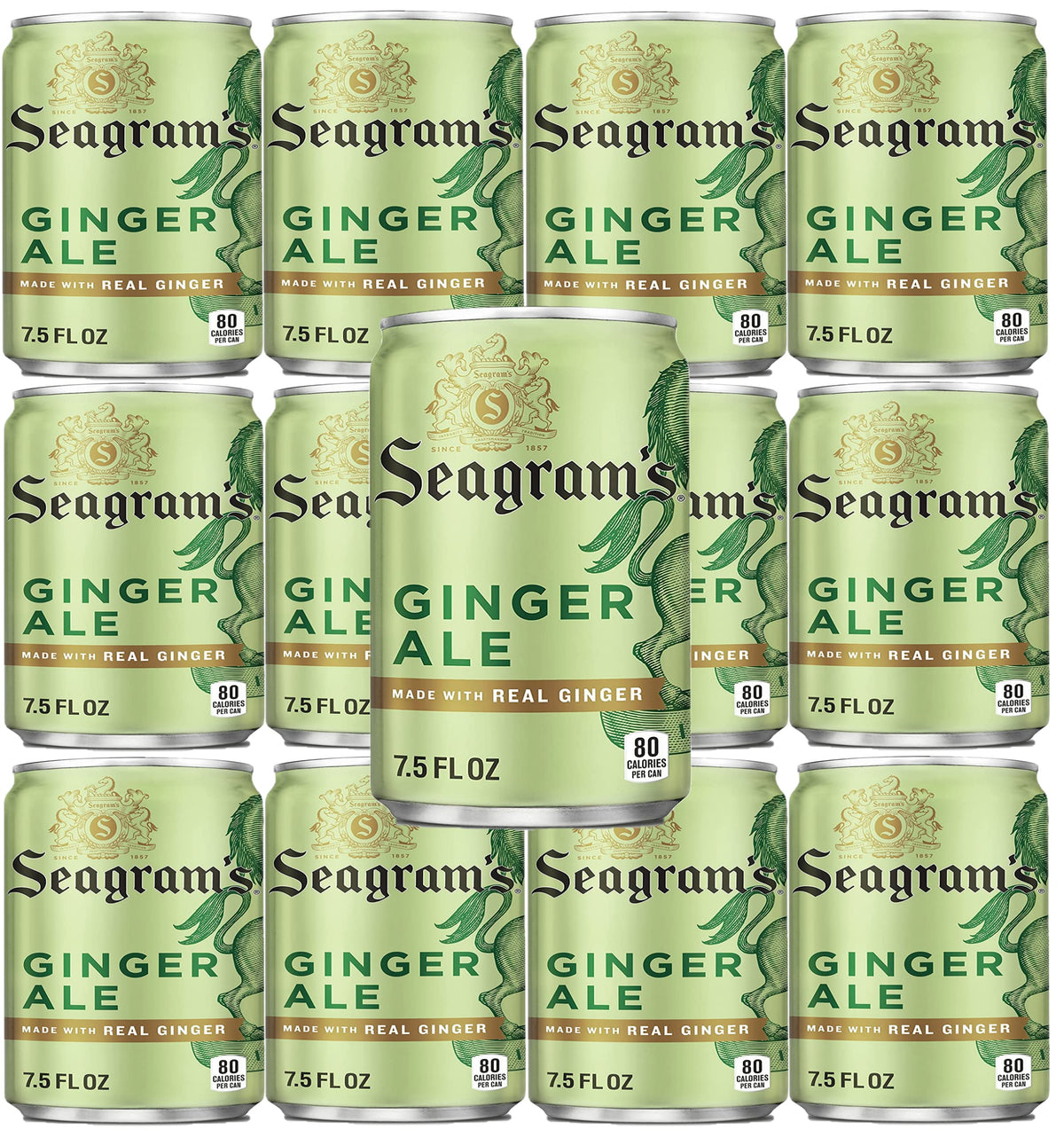 Seagram's Ginger Ale Mini Cans, (Pack of 10) with Bay Area Marketplace Napkins