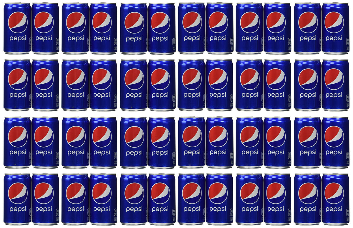 Pepsi Cola Soda 7.5oz Mini Cans 3/8 Packs (24 Cans)