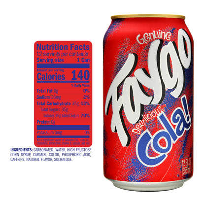 Faygo Cotton Candy Soda | Sweet Carnival Treat in a Can | 12-Pack of 12oz Cans | Vibrant, Caffeine-Free Soft Drink Bursting with Classic Blue Cotton Candy Flavor
