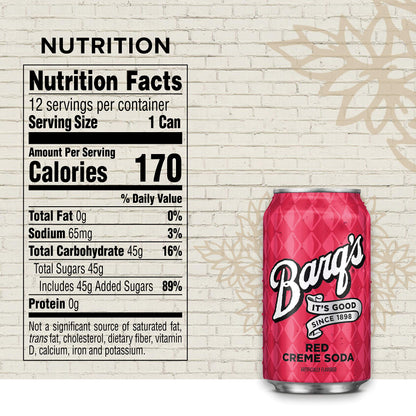 Barq's Red Creme Soda Fridge Pack Cans, 12 Fl Oz (Pack Of 12)