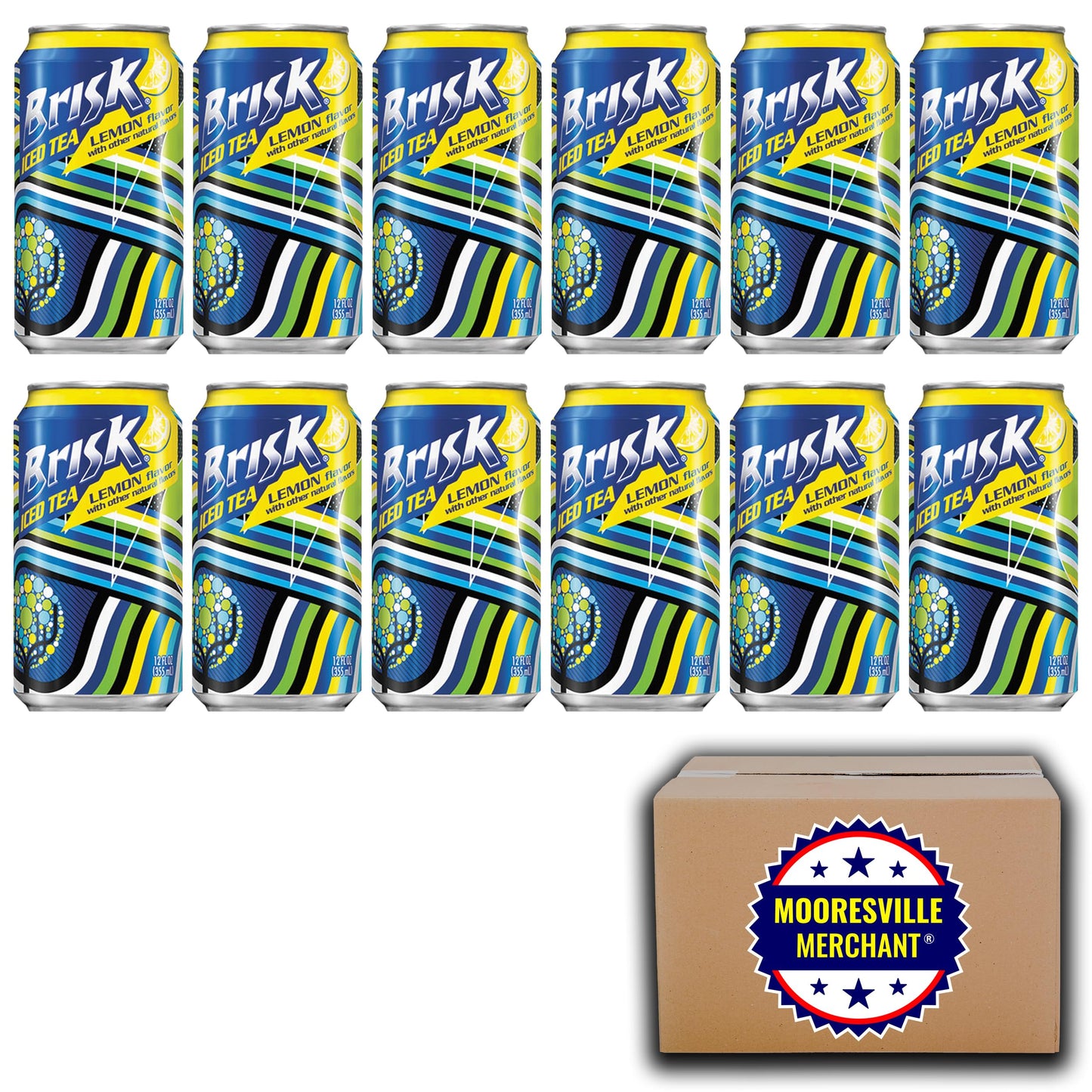 Brisk Iced Tea Lemon,12 Oz Cans.12 Pack, With Snackur Seal