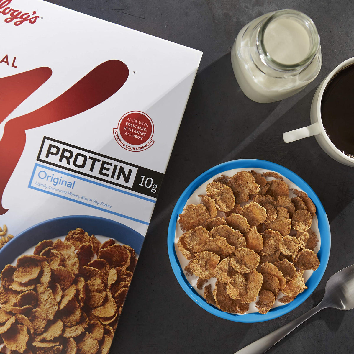 Kellogg's Special K Protein, Breakfast Cereal, Original Multi-Grain Touch of Cinnamon, Good Source of Protein, 12.5oz Box