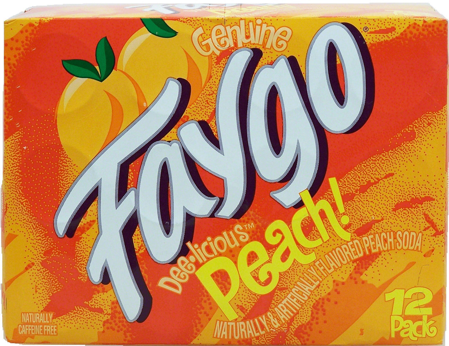 Faygo peach flavor soda pop, caffeine free, 12-pack 12-fl. oz. cans