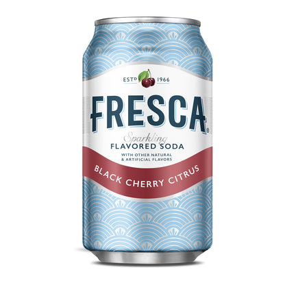 Fresca Black Cherry Soda Sparkling Flavored Soft Drink Zero Calorie and Sugar Free, 12 fl oz, 12 Pack