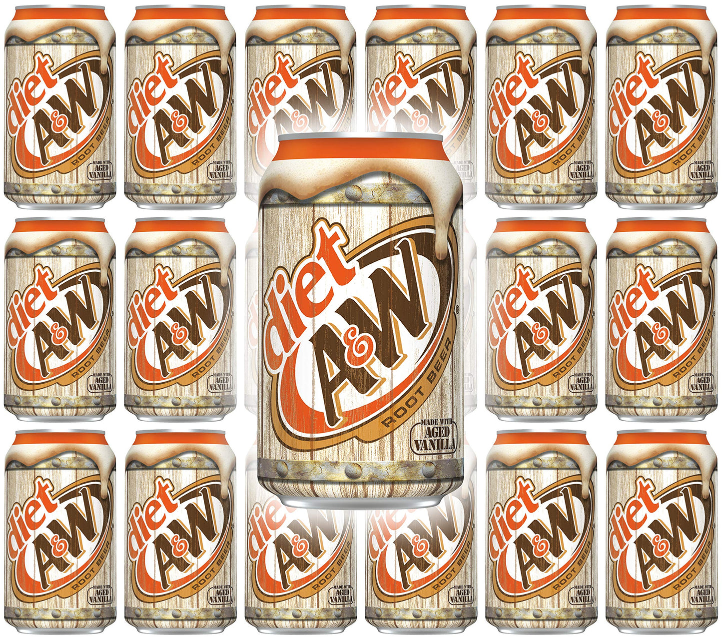 A&W Diet Root Beer, 12 Fl Oz Can, (Pack of 18, Total of 216 Fl Oz)