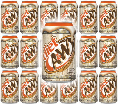 A&W Diet Root Beer, 12 Fl Oz Can, (Pack of 18, Total of 216 Fl Oz)